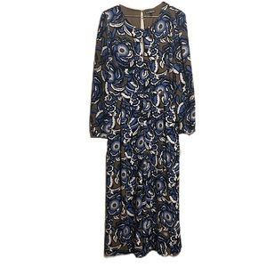 Express, Casual, Front/Back Keyhole, Long Sleeve jumpsuit, Multi, Size 6